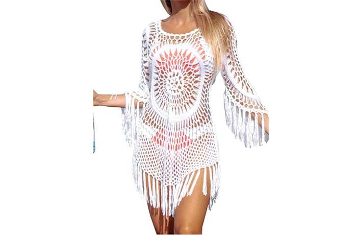 White Crochet coverup
